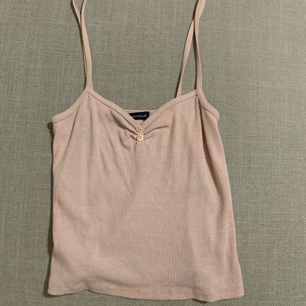 Brandy Melville light pink ribbed tank top